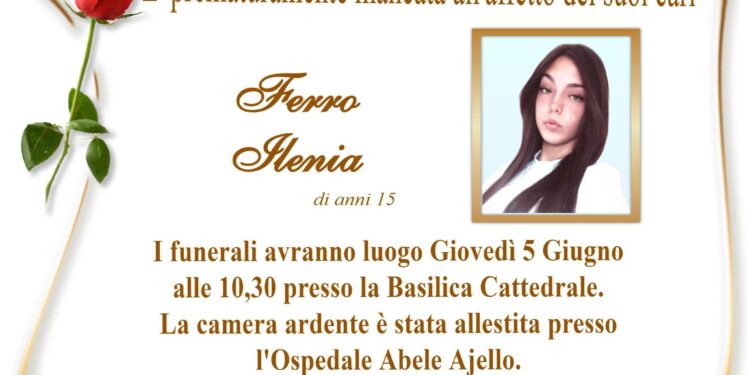 Domattina in Cattedrale i funerali della giovane Ilenia